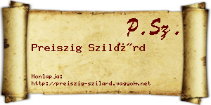 Preiszig Szilárd névjegykártya